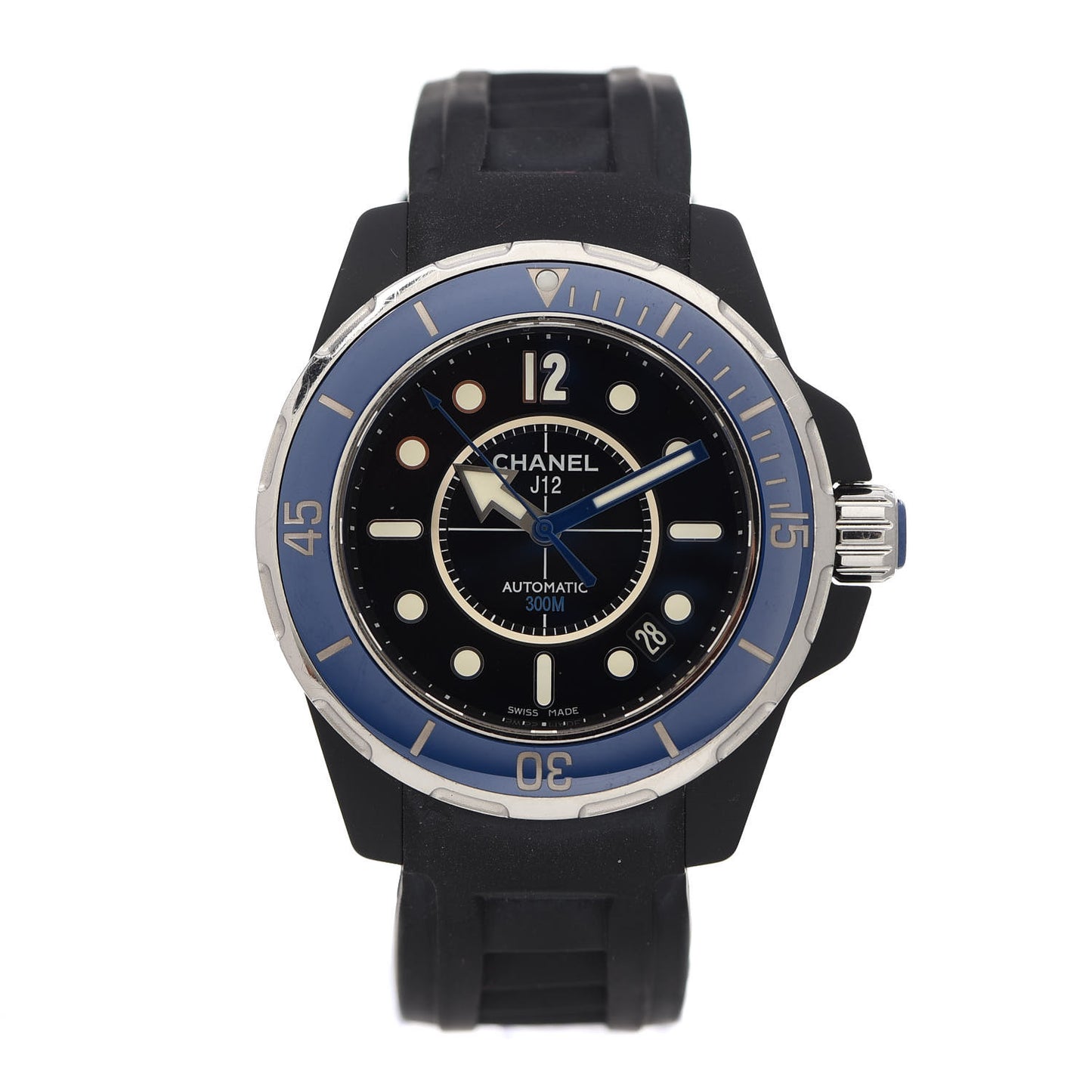 Stainless Steel Ceramic Rubber 41mm J12 Marine Automatic Watch Black