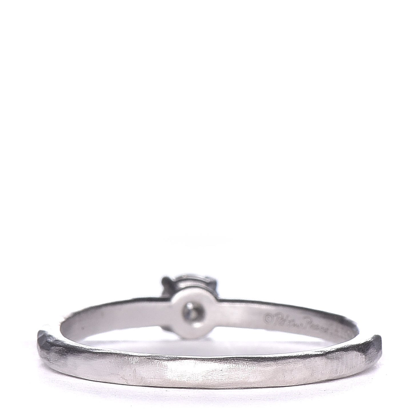 18K White Gold Diamond .17ct Paloma Picasso Hammered Solitaire Ring 54 7