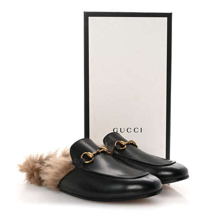 Gucci Calfskin Fur Mens Princetown Slippers 8.5 Black 9 of 9