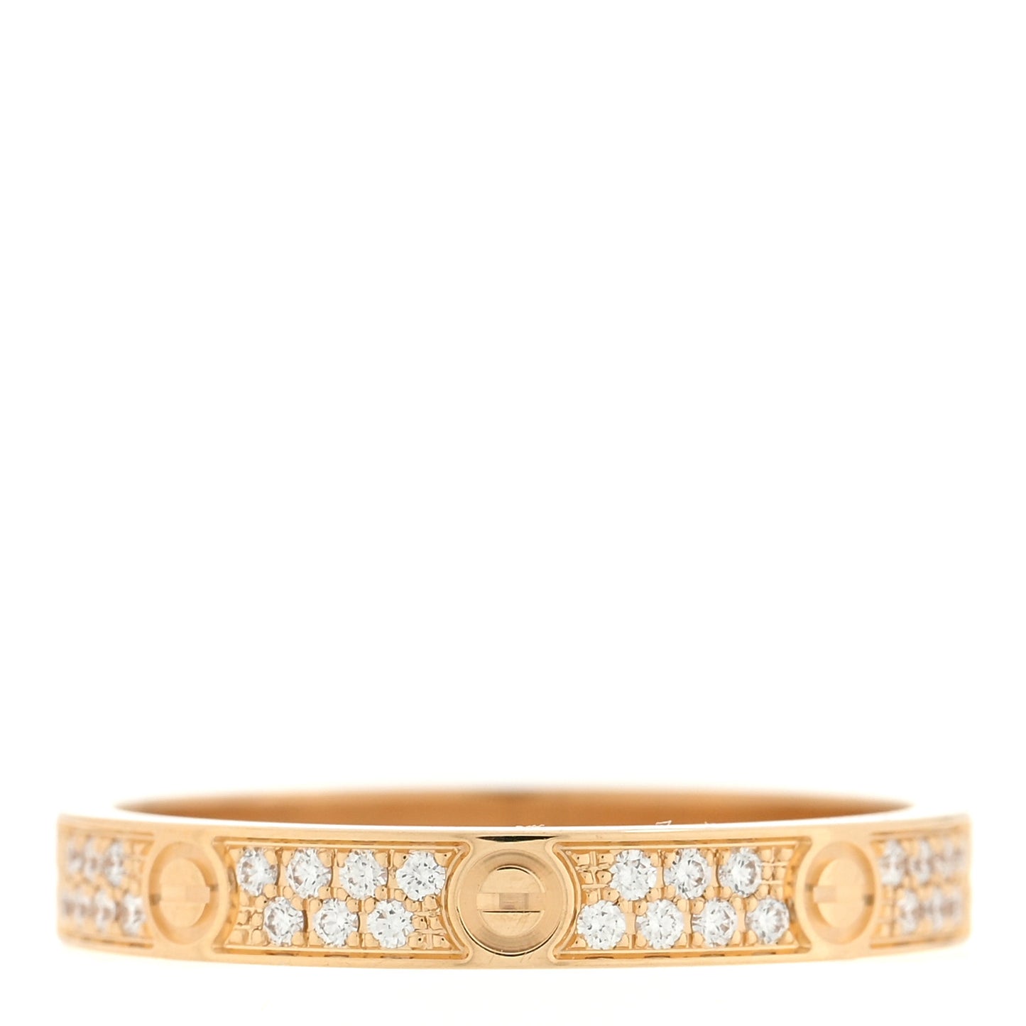 18K Yellow Gold Diamond 2.6mm LOVE Paved Band Ring 47 4