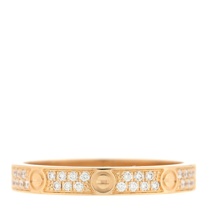 Cartier 18K Yellow Gold Diamond 2.6mm LOVE Paved Band Ring 47 4 1 of 5