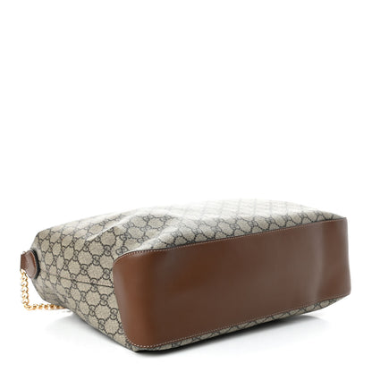 Gucci GG Supreme Monogram Large Linea A Hobo Light Brown 4 of 10