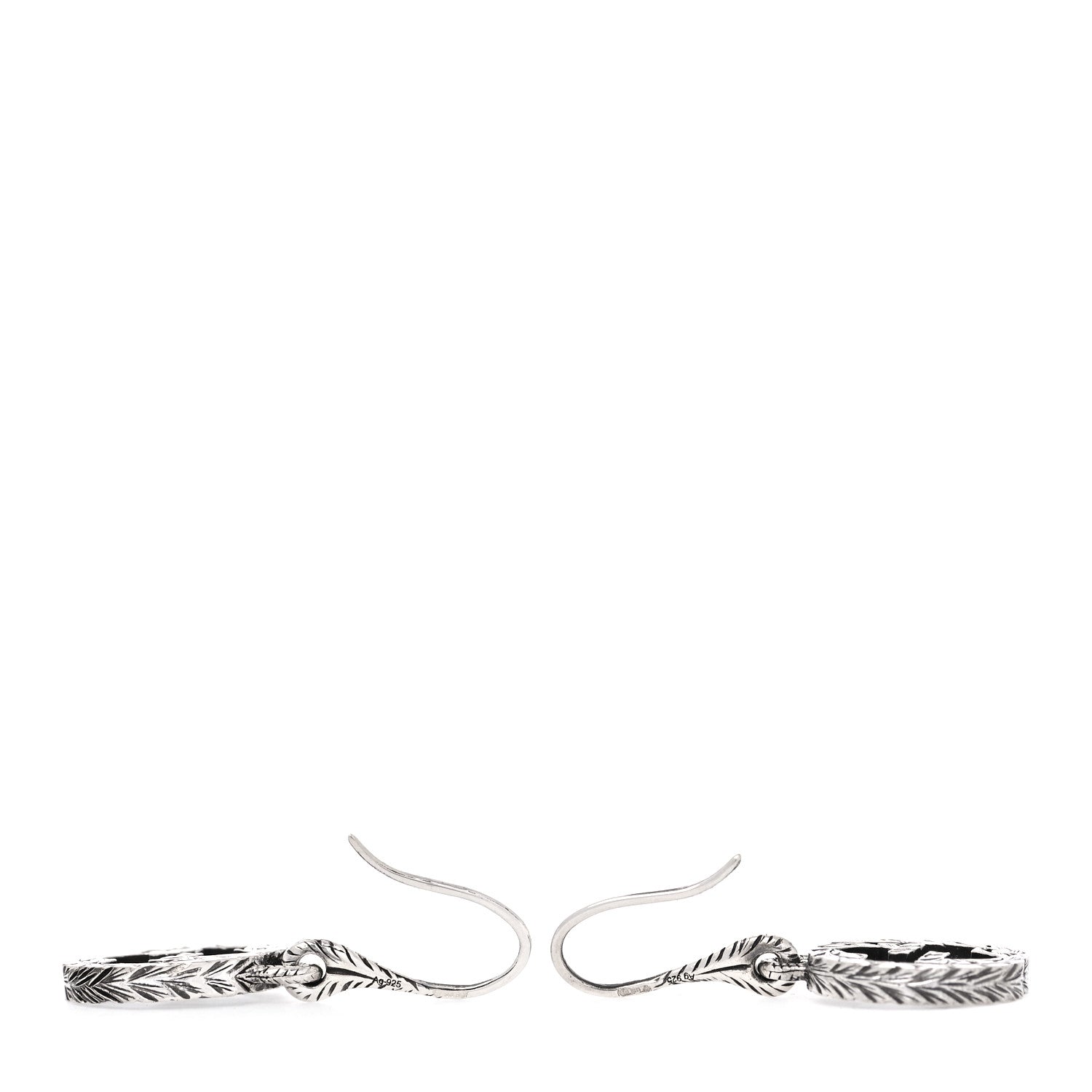 Gucci Sterling Silver Interlocking GG Drop Earrings 3 of 5