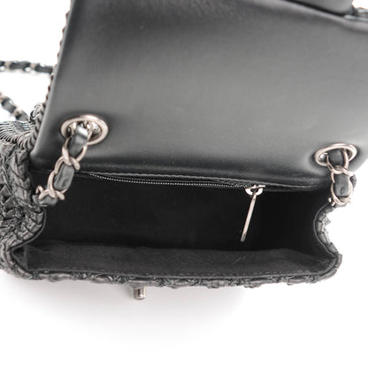 Chanel Lambskin Embroidered Mini Flap Black 5 of 8