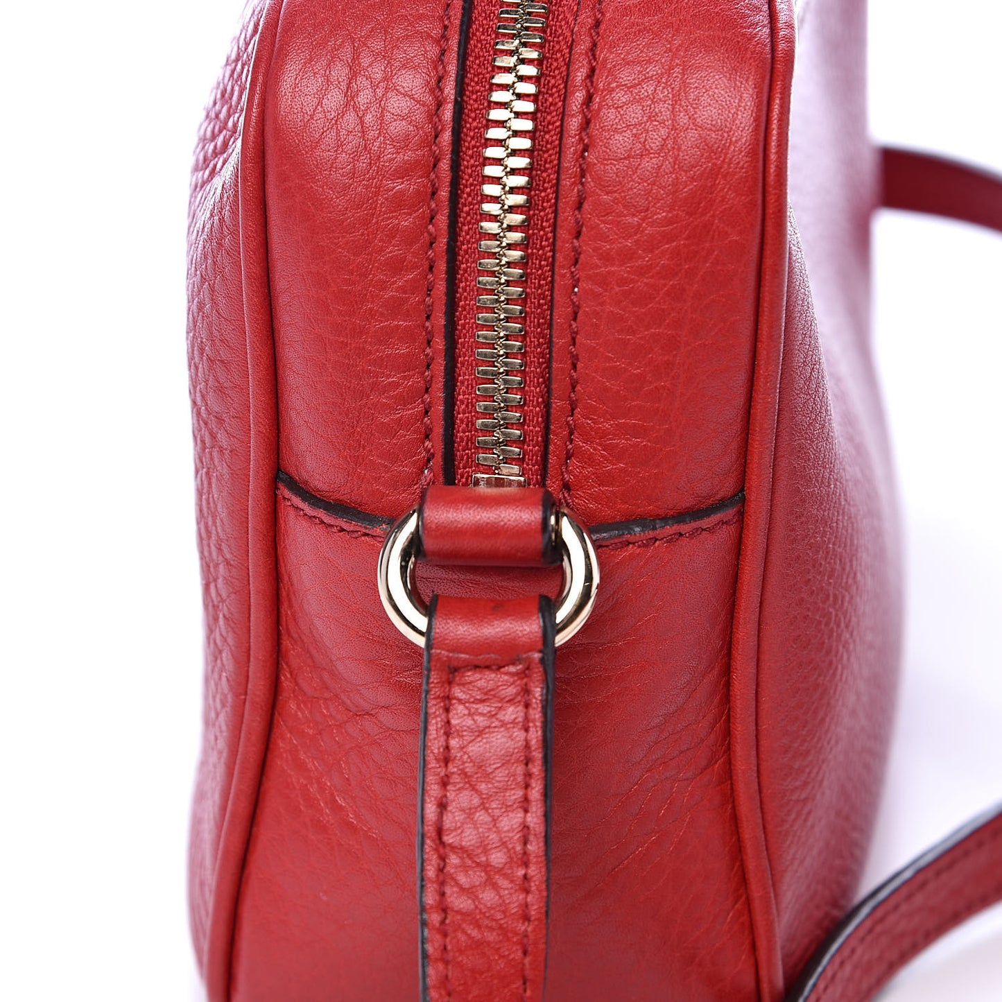 Pebbled Calfskin Small Soho Disco Bag Tabasco Red