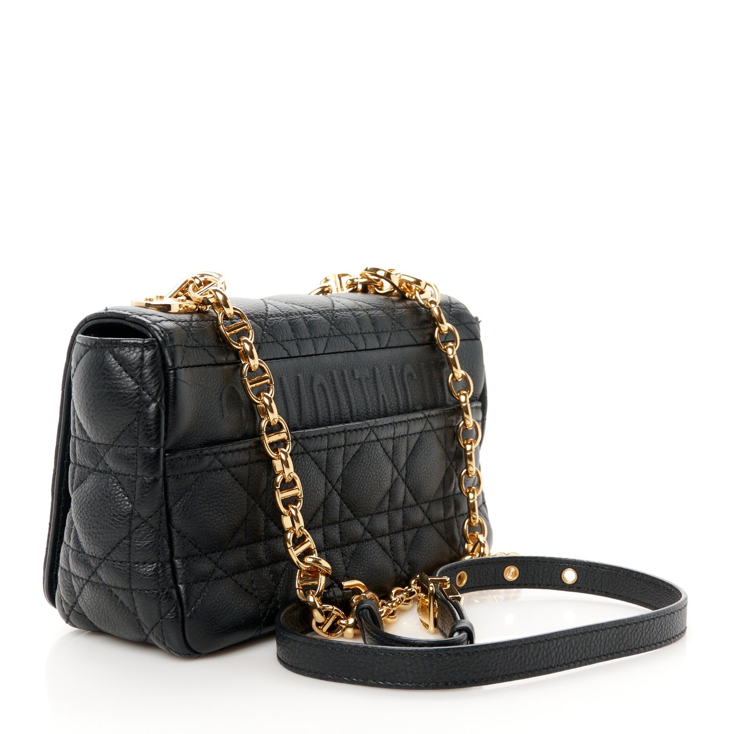 Calfskin Cannage Small Caro Bag Black