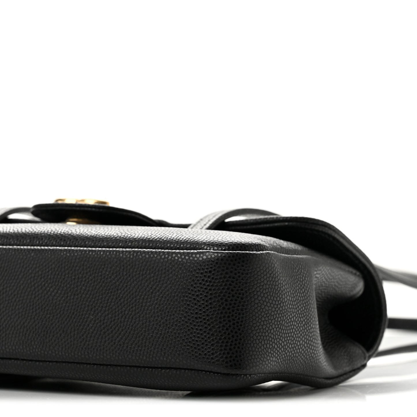Shiny Caviar Mini Preppy Coco Shoulder Bag Black