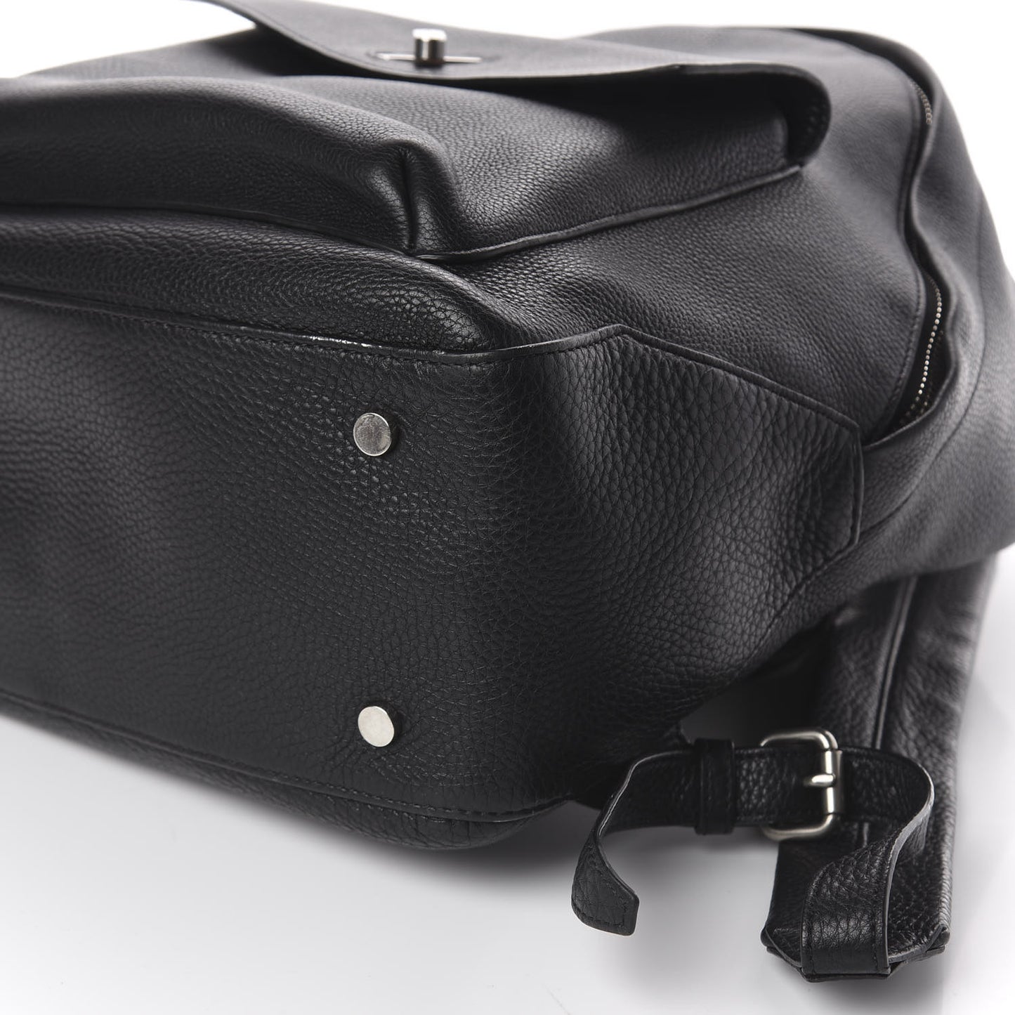 Pebbled Calfskin Icon Backpack Black