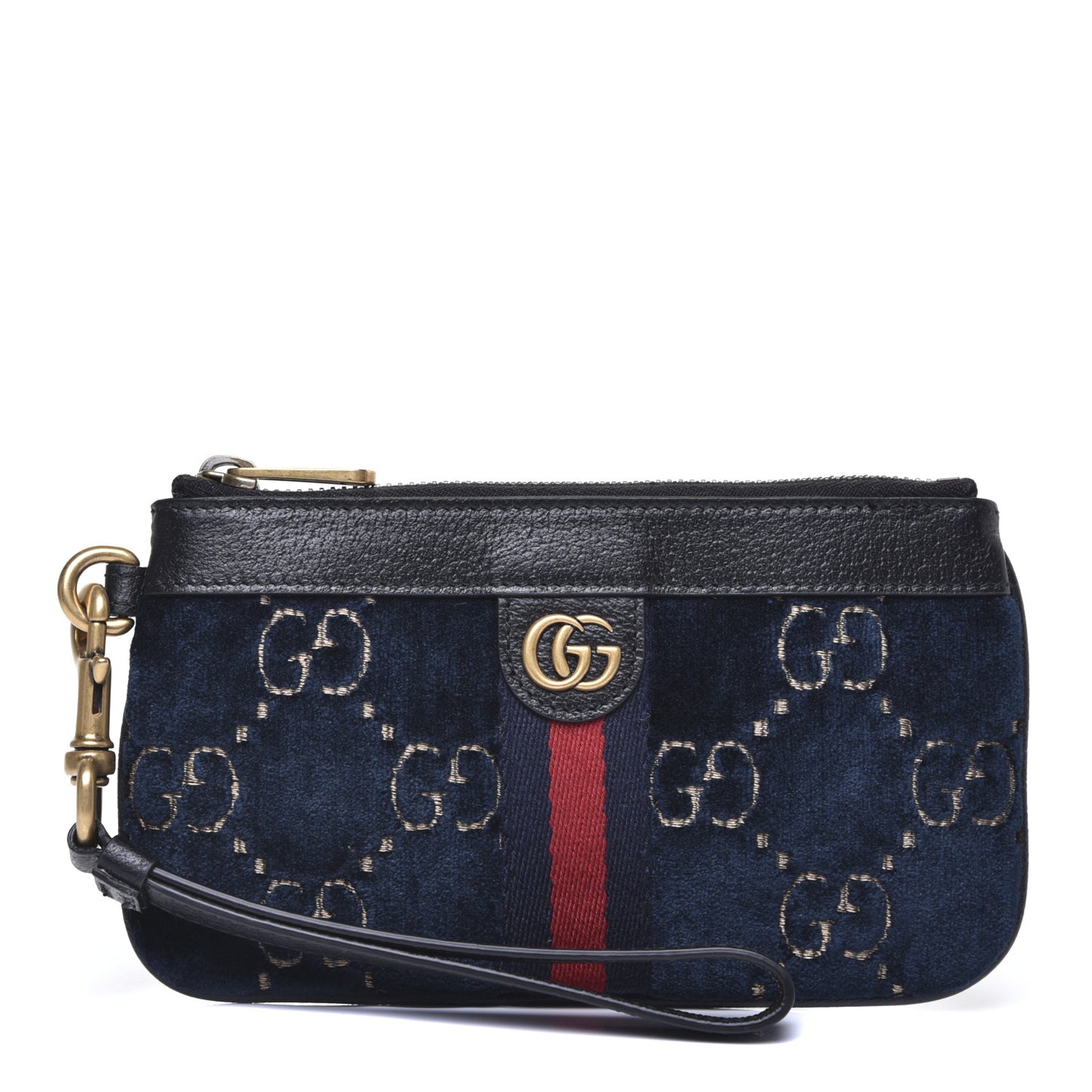 Velvet GG Monogram Textured Calfskin Web Smartphone Case Blue Beige Black