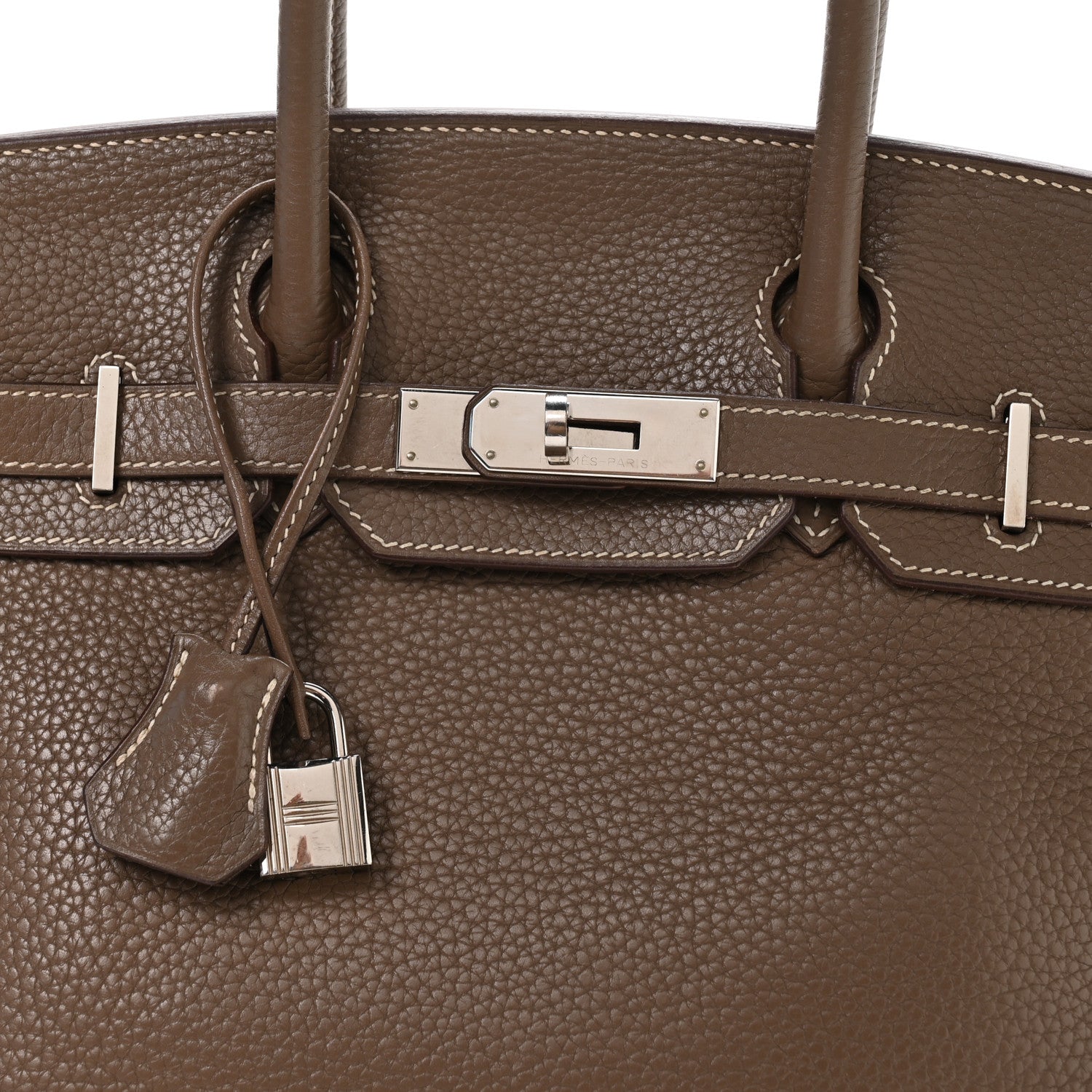 Hermes Taurillon Clemence Birkin 30 Etoupe 8 of 10
