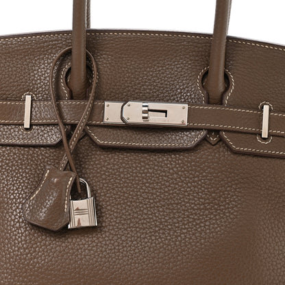 Hermes Taurillon Clemence Birkin 30 Etoupe 8 of 10