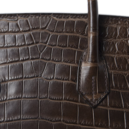 Hermes Matte Niloticus Crocodile Birkin 30 Gris Elephant 15 of 38