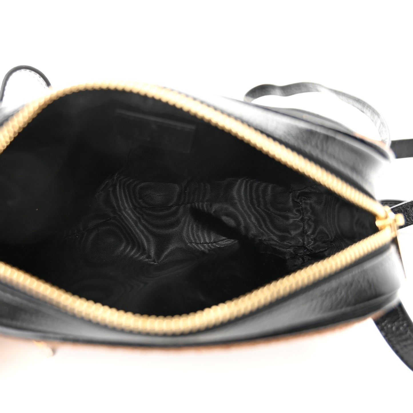 Suede Patent Web Mini Ophidia Shoulder Bag Nocciola Black