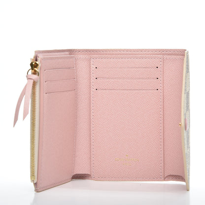Louis Vuitton Damier Azur Victorine Wallet Rose Ballerine 4 of 6
