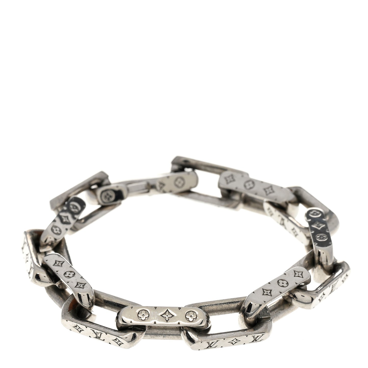 Monogram Chain Bracelet M Silver