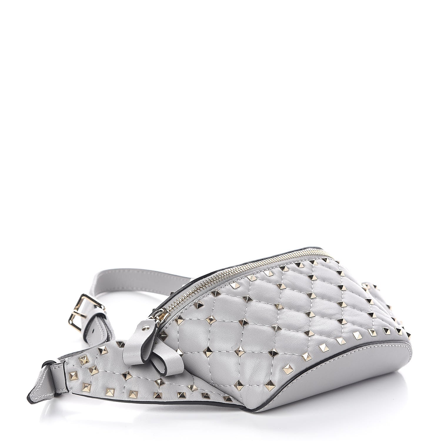 Valentino Garavani Nappa Rockstud Spike Belt Bag 85 Pastel Grey 4 of 8