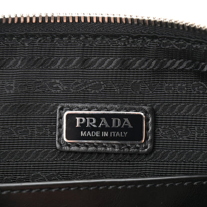 Prada Saffiano Cuir Triangle Logo Embossed Triangle Shoulder Bag Black 6 of 9