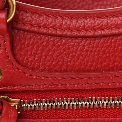 Balenciaga Grained Calfskin Neo Classic Gold Hardware Nano City Crossbody Medium Red 13 of 14