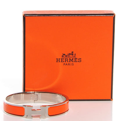 Hermes Enamel Narrow Clic Clac H Bracelet GM Orange 5 of 5