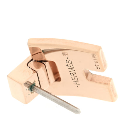 Hermes Rose Gold Lacquer Eileen Earrings Black 4 of 5
