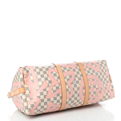 Louis Vuitton Damier Azur Tahitienne Keepall Bandouliere 50 Rose Ballerine 3 of 4