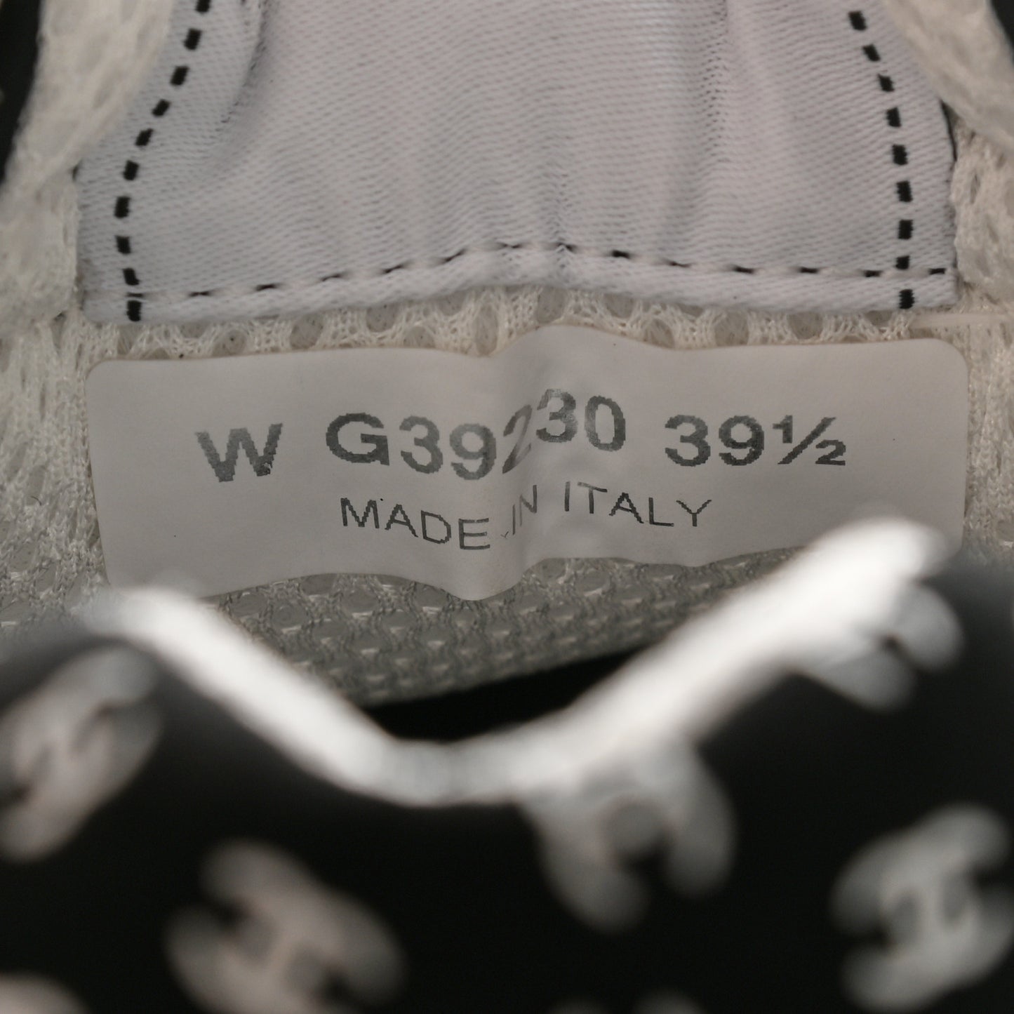 Nylon Suede Calfskin Printed CC Sneakers 39 White Black