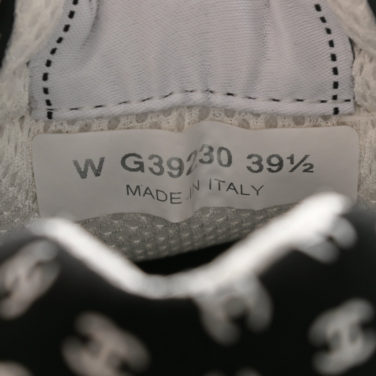 Chanel Nylon Suede Calfskin Printed CC Sneakers 39 White Black 7 of 8