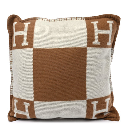 Hermes Wool Cashmere Avalon Pillow PM Ecru Camel 1 of 3