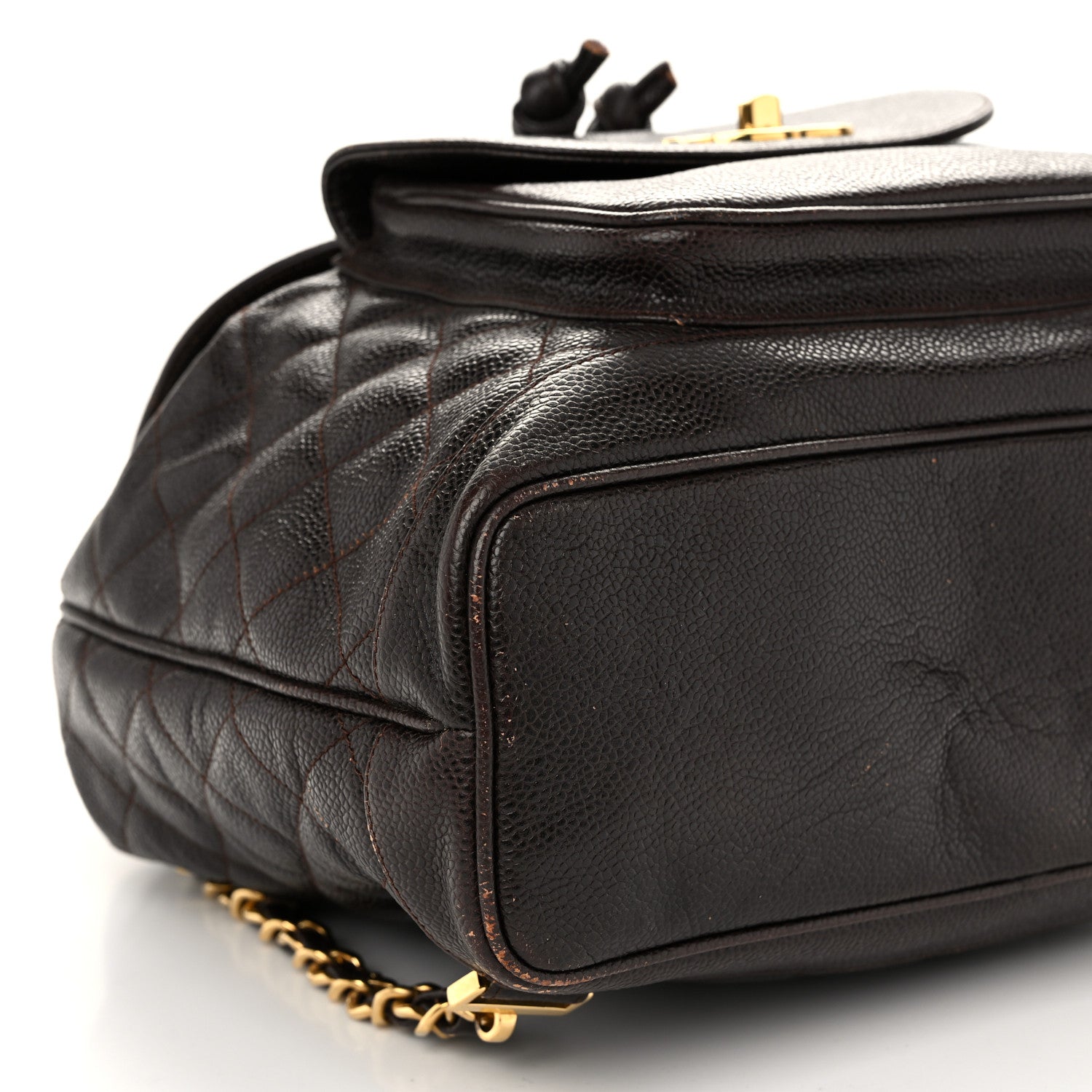 Chanel Caviar Quilted CC Backpack Brown 9 of 14