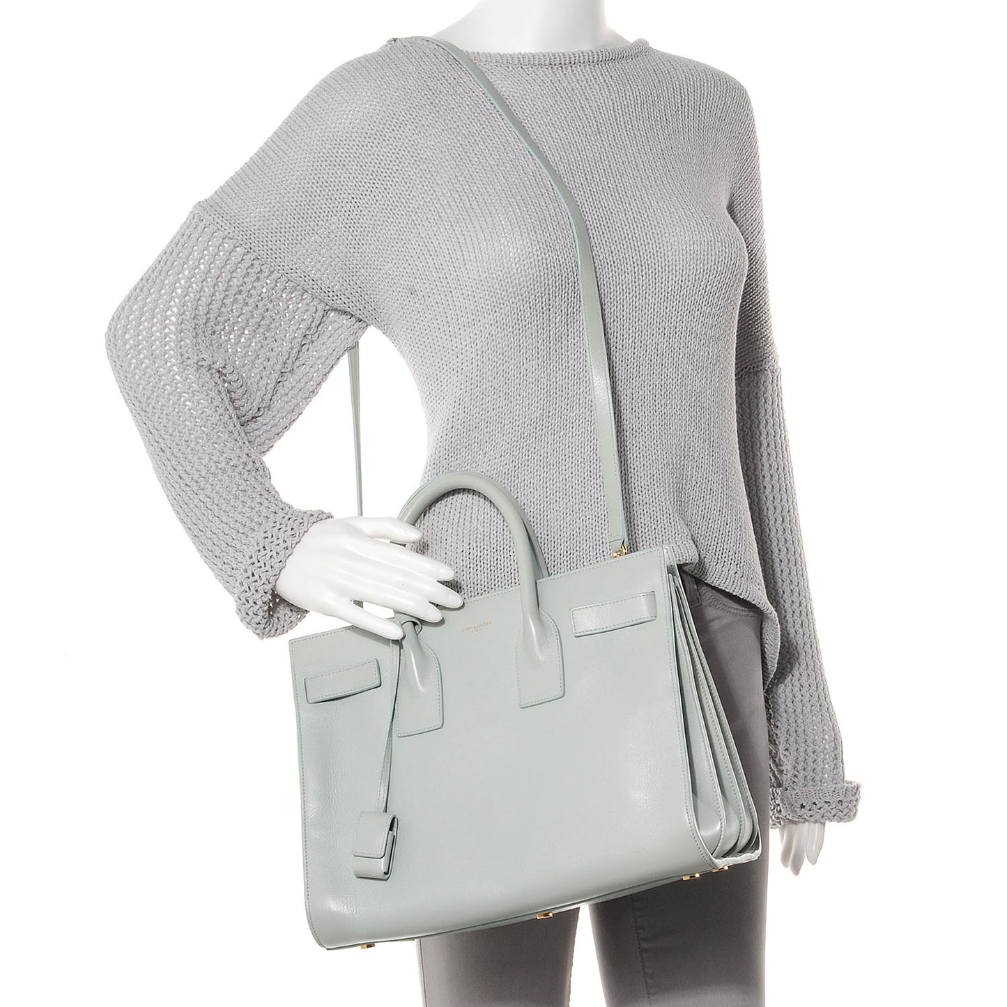 Grained Calfskin Small Sac De Jour Powder Blue