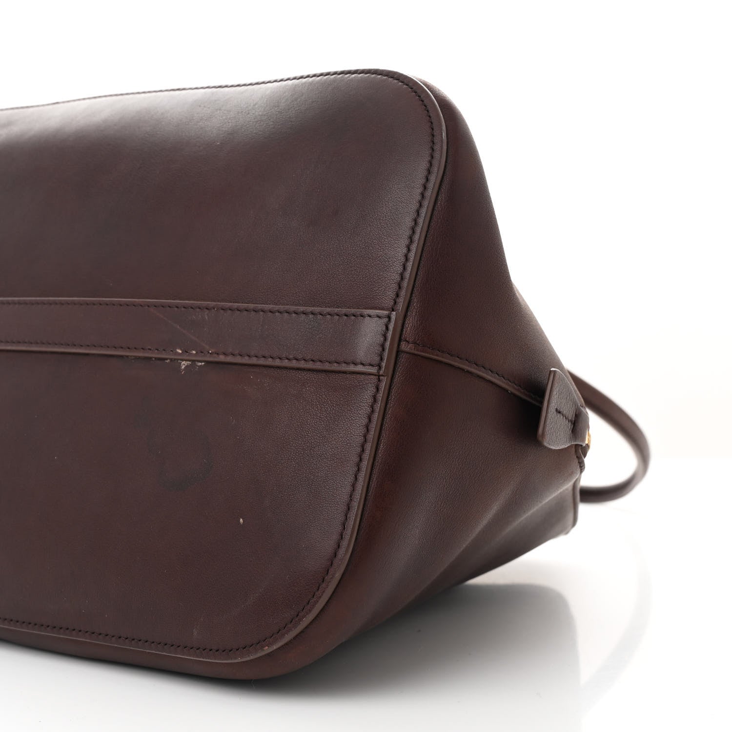 The Row Polished Saddle Calfskin Large Devon Bag Burgundy 9 of 11