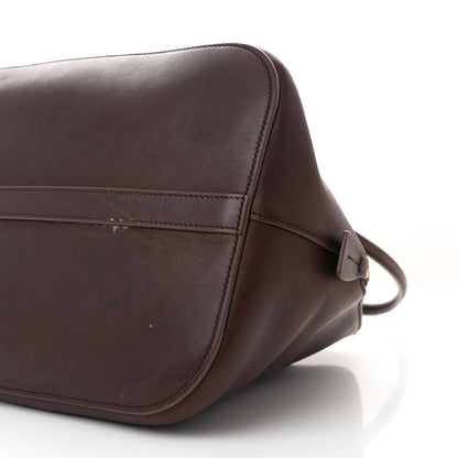 The Row Polished Saddle Calfskin Large Devon Bag Burgundy 9 of 11