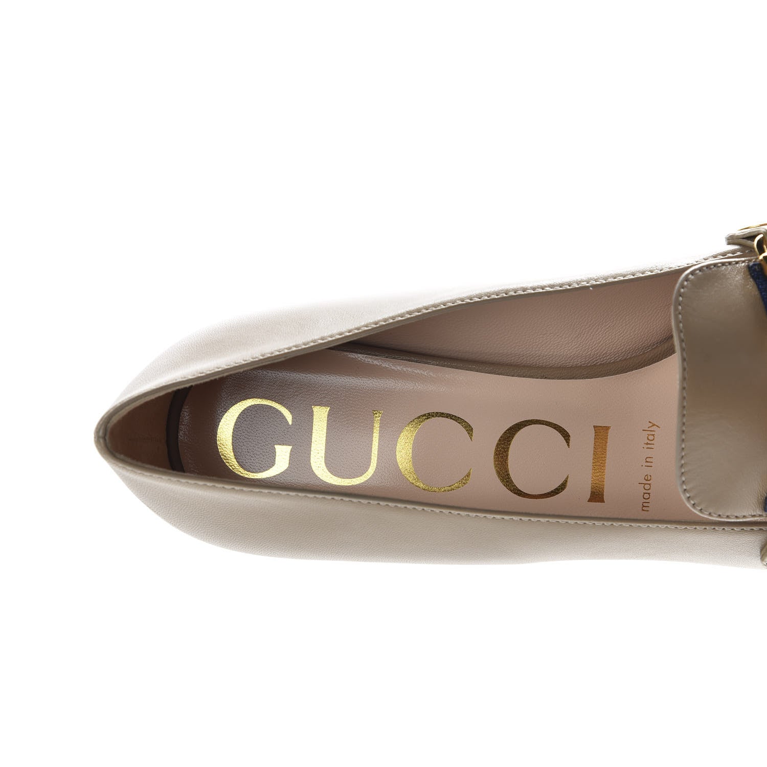 Gucci Malaga Kid Sylvie Web Chain Mid Heel Loafers 37 Mud 7 of 10