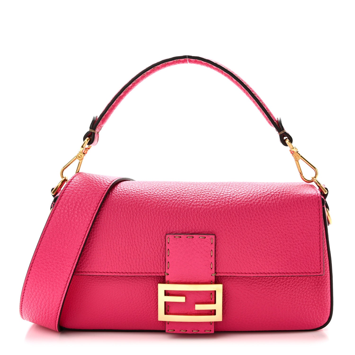 Fendi Cuoio Romano Selleria Baguette Fuxia 1 of 9