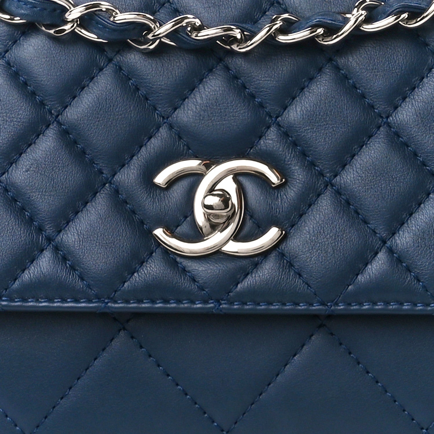 Chanel Calfskin Quilted In the Business Flap Dark Navy Blue 8 of 11