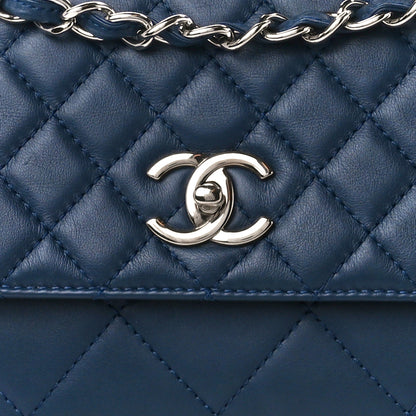 Chanel Calfskin Quilted In the Business Flap Dark Navy Blue 8 of 11