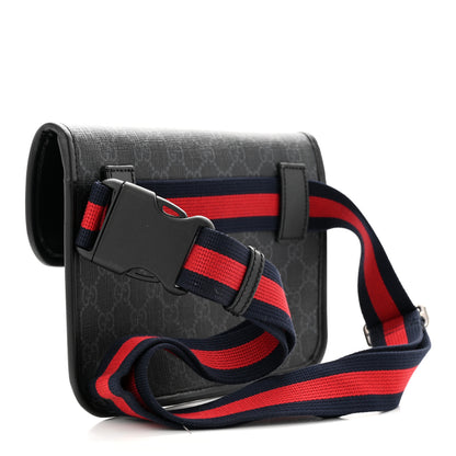 Gucci GG Supreme Monogram Web Slim Belt Bag Black Grey 3 of 10