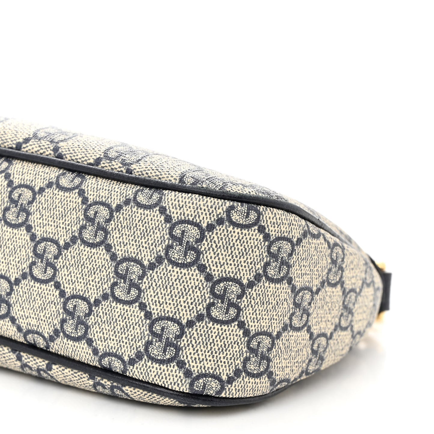 GG Supreme Monogram Textured Dollar Calfskin Web Small Ophidia GG Handbag Beige Blue