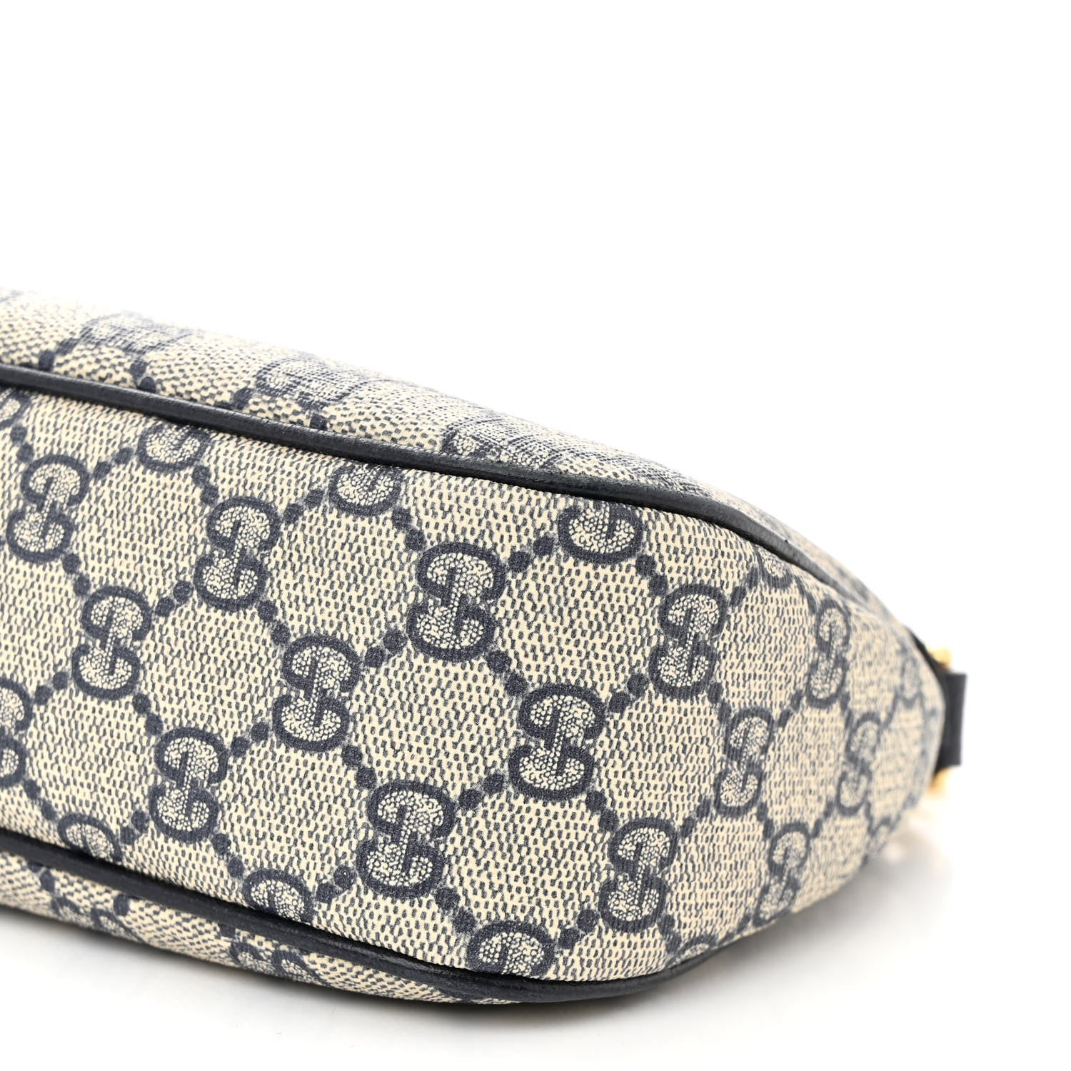 Gucci GG Supreme Monogram Textured Dollar Calfskin Web Small Ophidia GG Handbag Beige Blue 10 of 11