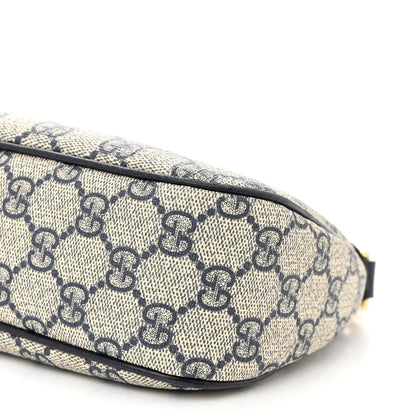 Gucci GG Supreme Monogram Textured Dollar Calfskin Web Small Ophidia GG Handbag Beige Blue 10 of 11