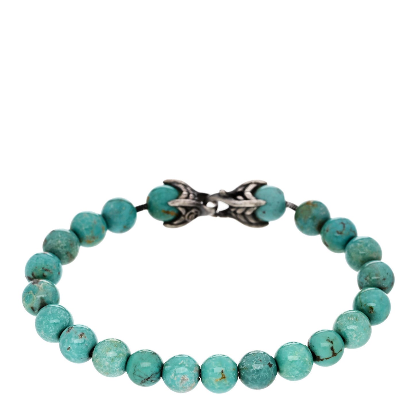 Sterling Silver Turquoise 8mm Spiritual Beads Bracelet