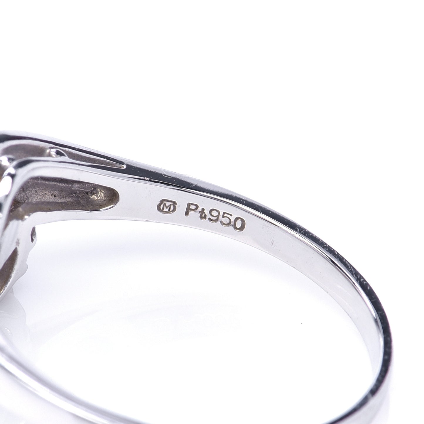 Platinum Diamond Pearl 8mm Ring 52 6