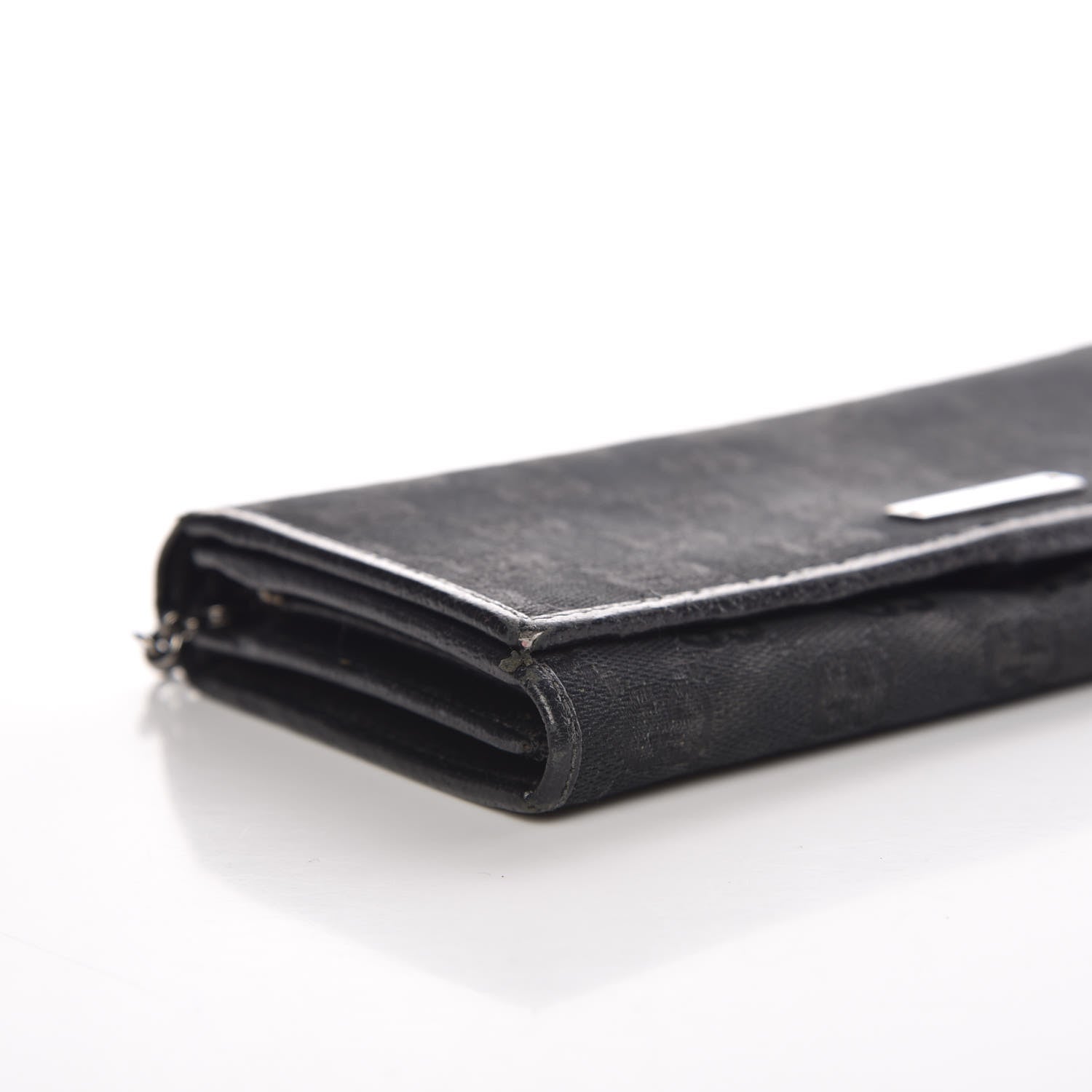 Gucci Monogram Metal Bar Chain Wallet Black 12 of 19