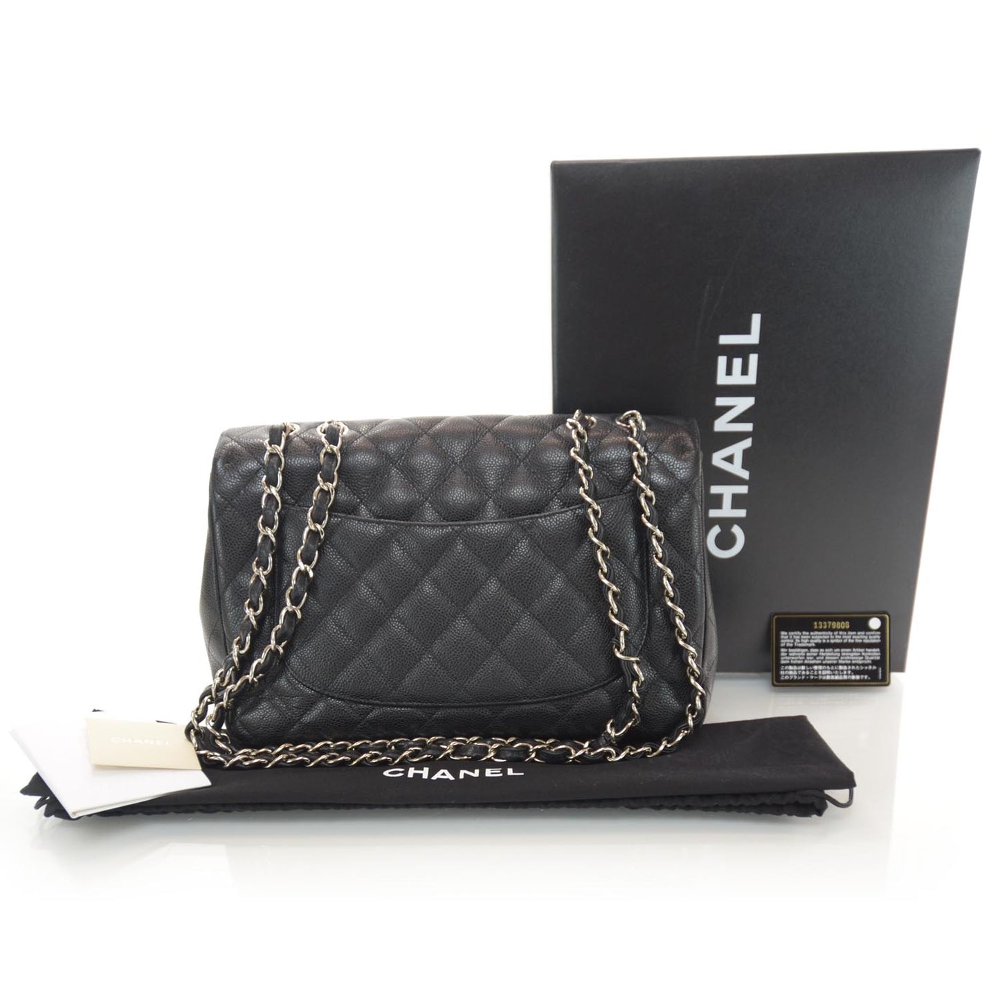 Caviar Jumbo Single Flap Black