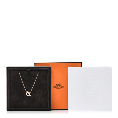 Hermes 18K Rose Gold Diamond Finesse Pendant Necklace 5 of 5