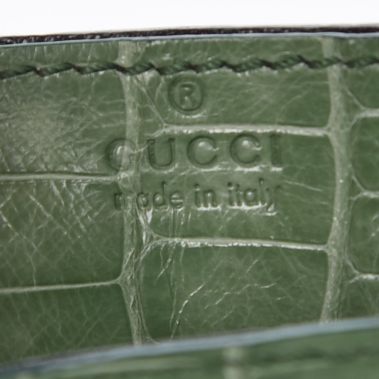 Crocodile Card Holder Vert