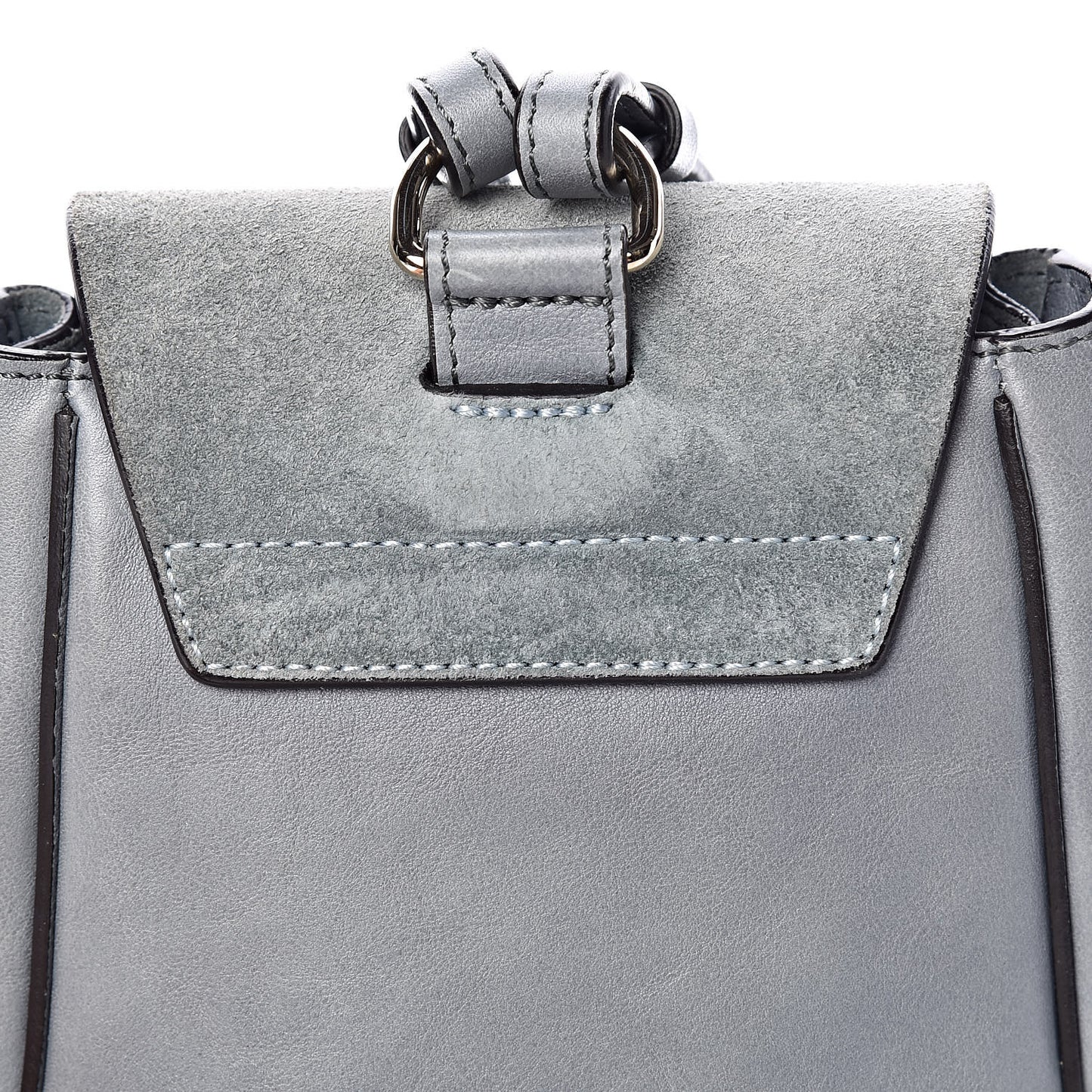 Suede Calfskin Mini Faye Backpack Cloudy Blue