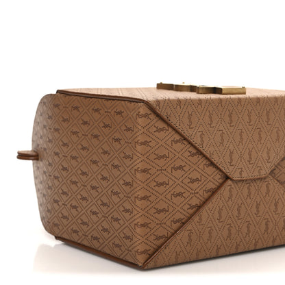 Saint Laurent Calfskin Monogram Take Away Box Dusty Vintage Brown Gold 9 of 11