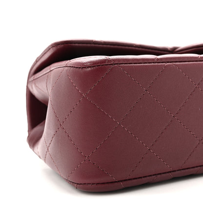 Chanel Lambskin Quilted Top Handle East West Flap Dark Burgundy 9 of 11