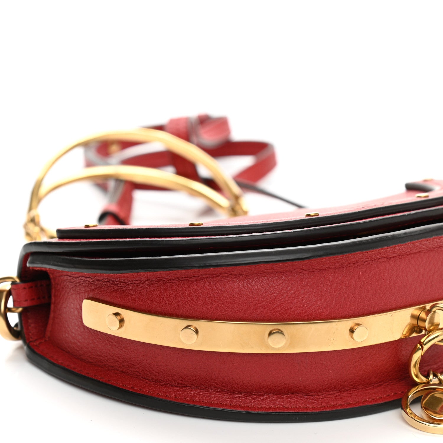 Chloe Calfskin Small Nile Bracelet Minaudiere Bag Dahlia Red 8 of 8